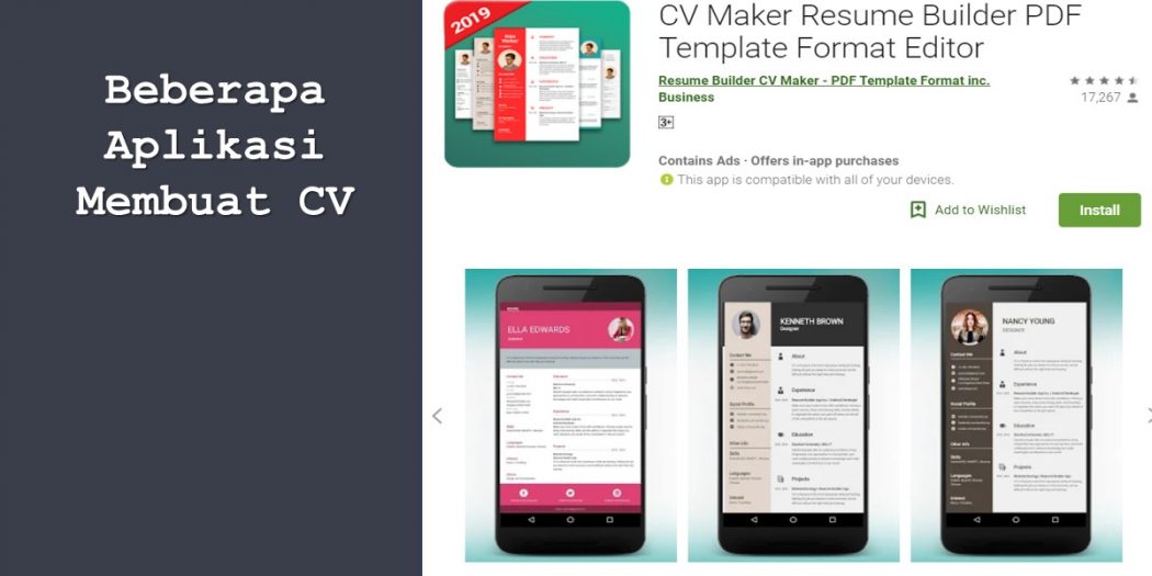 Beberapa Aplikasi Membuat CV | TechBanget