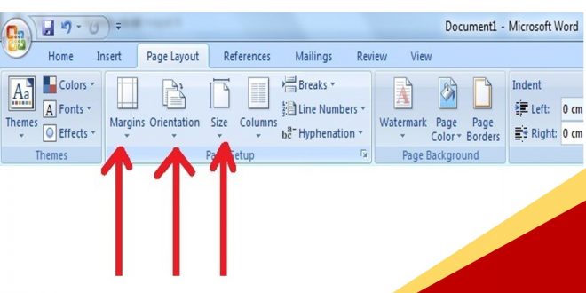 Cara Untuk Mengatur Tata Letak Dokumen Dan Jenis Kertas Yang Digunakan Adalah Menggunakan Tab