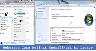 Beberapa Cara Melihat Spesifikasi Di Laptop