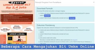 Beberapa Cara Mengajukan Blt Umkm Online