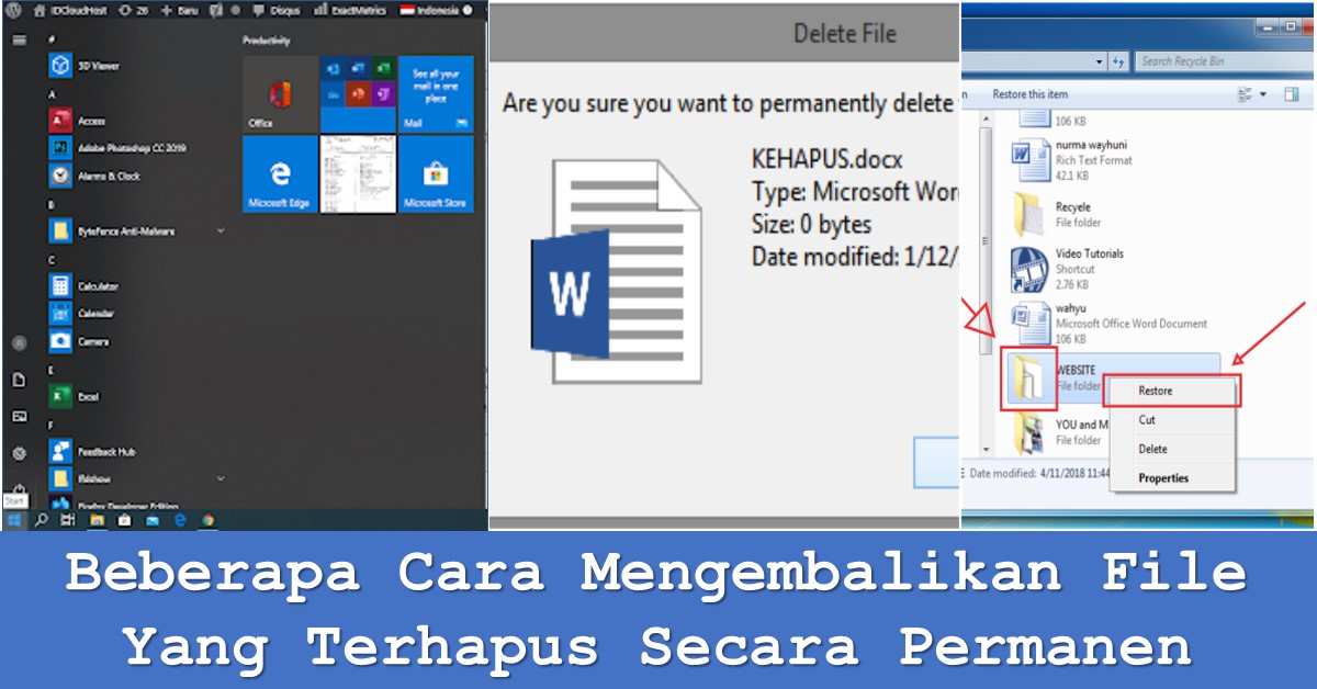 Beberapa Cara Mengembalikan File Yang Terhapus Secara Permanen | TechBanget
