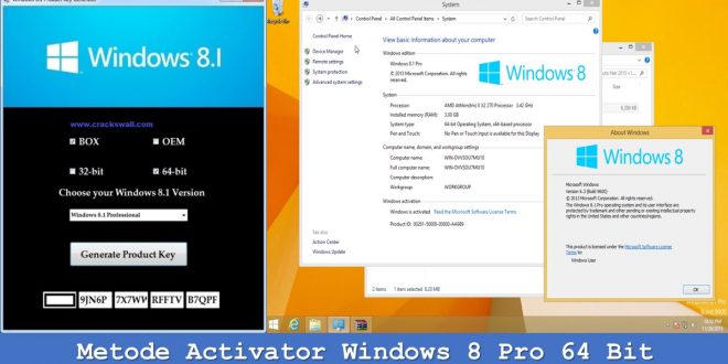 Metode Activator Windows 8 Pro 64 Bit