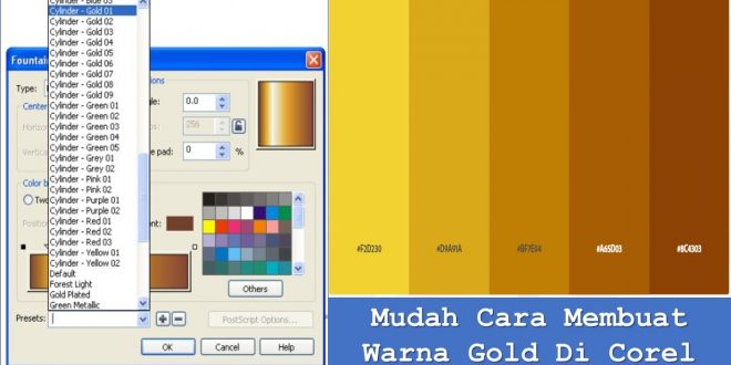 Mudah Cara Membuat Warna Gold Di Corel